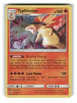 Typhlosion 42/214 Holo Rare Lost Thunder Pokemon Holo Lightly Played - Image 1