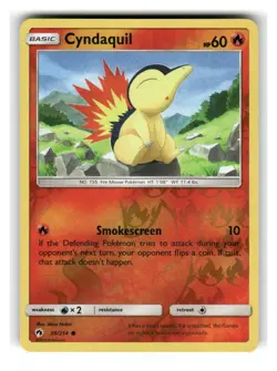 Cyndaquil 39/214 Common Lost Thunder Pokemon Reverse Holo Near Mint - Image 1