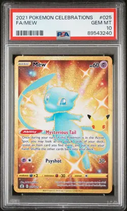PSA 10 Mew Celebrations Gold 25/25 2021 Pokemon 25th Anniversary Shiny - Image 1