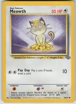 Pokemon TCG Meowth Common Jungle 56/64 - Image 1