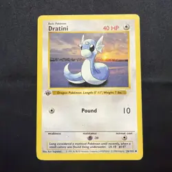 Pokemon Dratini 26/102 1st Edition Base Set Shadowless (MP) - Image 1