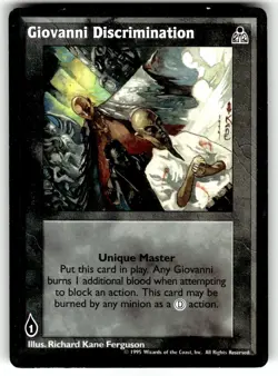 1995 Vampire: The Eternal Struggle CCG: Bloodlines Card Giovanni Discrimination - Image 1