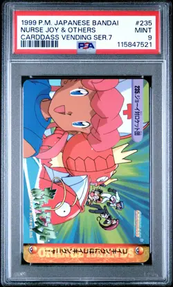 1999 POKEMON JPN BANDAI CARDDASS VENDING SER 7 #235 NURSE JOY & OTHERS PSA 9 - Image 1