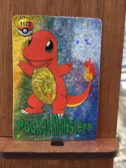 Pokemon Pocket Monsters Vending Prism Holo Vintage Sticker CHARMANDER 1173 rare - Image 1
