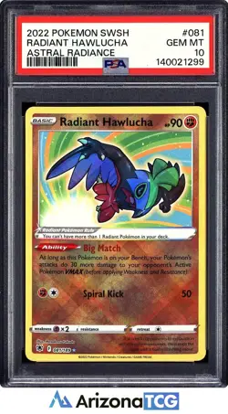 Pokemon 2022 Radiant Hawlucha 081/189 Astral Radiance GEM MINT PSA 10 - Image 1