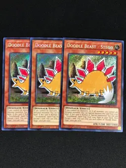 YUGIOH DOODLE BEAST STEGO BLCR-EN032 1ST SECRET X3 - Image 1