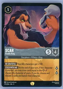 Scar Finally King 175/204 (Cold Foil) Fabled Disney Lorcana Legendary - Image 1