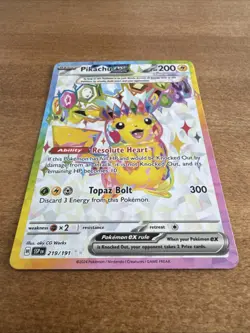Pokemon TCG Surging Sparks Pikachu EX #219/191 Ultra Rare Full Art Card NM - Image 4