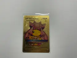 Pikachu Mega Diancie Gold Foil Fan Art Vinyl Textured Collector Pokemon Card - Image 1