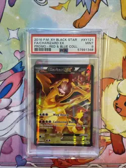 2016 Pokemon XY Black Star Charizard EX Promo Card PSA 9 Mint #XY121 - Image 1