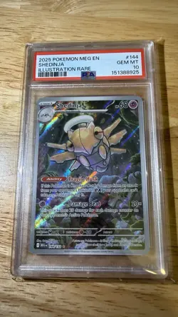 PSA 10 Pokemon 2025 Shedinja 144/132 Mega Evolution Illustration Rare GEM MINT - Image 1