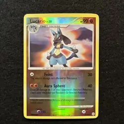 Pokemon LUCARIO 6/130 (Reverse Holo Rare) Diamond Pearl - LP/Light Play - Image 1