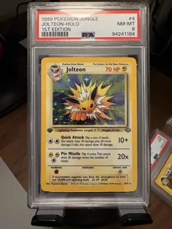 1999 Pokemon Jungle Jolteon Holo 1st Edition PSA 8 #4 - Image 1