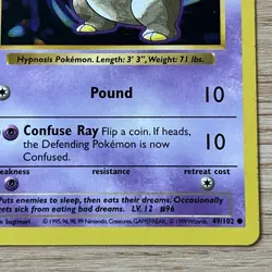 Pokemon TCG Shadowless Drowzee 049/102 Common Base Set Regular 1999 English - Image 5