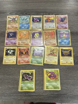 Pokemon TCG WOTC Vintage FOSSIL Complete Non Holo Set 16 - 62 Rares Gengar - Image 1