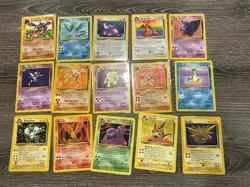 Pokemon TCG WOTC Vintage FOSSIL Complete Non Holo Set 16 - 62 Rares Gengar - Image 2