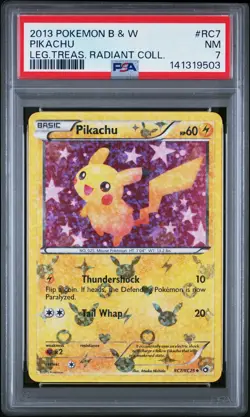 2013 POKEMON BLACK & WHITE LEGENDARY TREASURES RADIANT COLLECTION PIKACHU PSA 7 - Image 1