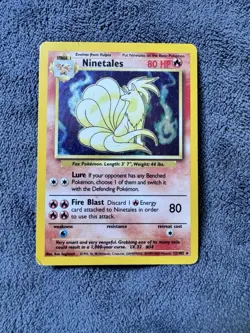 Pokemon TCG Base Set Ninetales 12/102 Rare Holo Unlimited - Image 1