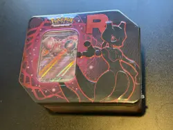 Pokemon TCG Team Rocket Tin Mewtwo EX - 5 Booster Packs NEW/SEALED Mew Two - Image 1