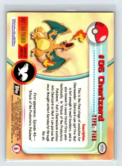 Topps Pokemon TV Animation Edition #06 Charizard Foil Black Label Holo - Image 2