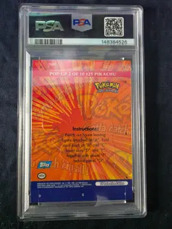 2000 Topps Pokemon TV #2 Pikachu Pop-Up Animation Series 3 PSA 7 - Image 2