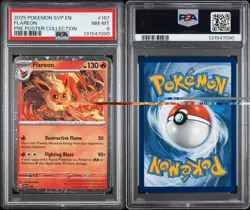 2025 POKEMON SVP PROMO PRISMATIC EVOLUTIONS POSTER COLLECTION #167 FLAREON PSA 8 - Image 3