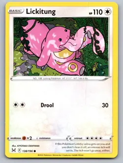 Lickitung 138/196 Common Lost Origin Pokemon Near Mint - Image 1