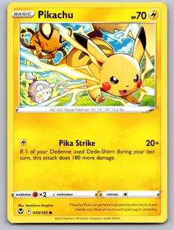 Pikachu 049/195 Common Silver Tempest Pokemon Near Mint - Image 1