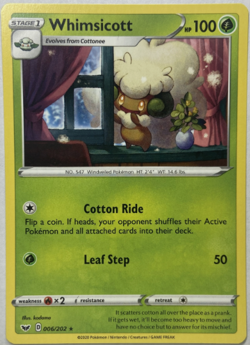 Pokemon - Whimsicott 006/202 - Rare - Sword & Shield Base - NM/M - Image 1