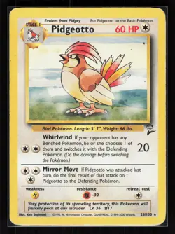 Pidgeotto Rare Pokemon Base Set 2 028/130 HP - Image 1