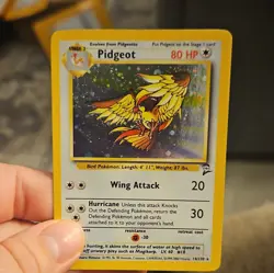 Pokemon Pidgeot Base Set 2 Holo Rare 14/130 80 HP English Card - Image 2