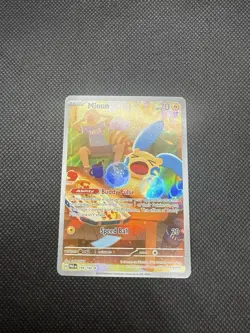 Pokemon TCG Minun 194/182 Paradox Rift Holo Card, Illustration Rare, Full Art - Image 1