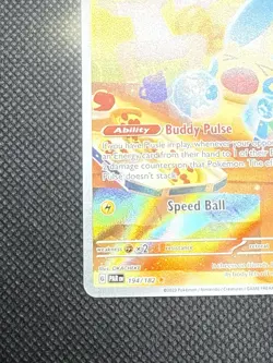 Pokemon TCG Minun 194/182 Paradox Rift Holo Card, Illustration Rare, Full Art - Image 3