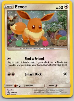 EEVEE - (COSMOS HOLO) SM184 SMP SUN & MOON PROMO POKEMON CARD TCG LP HOLO - Image 2