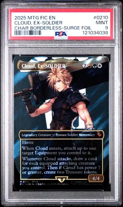 2025 MTG FINAL FANTASY COMMANDER #0210 CLOUD, EX-SOLDIER PSA 9 - Image 1