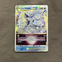 Alolan Vulpix VSTAR 034/195 Ultra Rare Silver Tempest Pokemon TCG Near Mint - Image 1