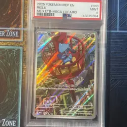 2025 POKEMON MEP EN-ME BLACK STAR PROMO #010 RIOLU PSA 9 - Image 1