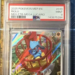 2025 POKEMON MEP EN-ME BLACK STAR PROMO #010 RIOLU PSA 9 - Image 3