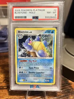 2009 POKEMON PLATINUM #2 BLASTOISE-HOLO PSA 8 - Image 1