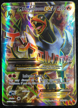 2015 Pokemon XY Mega M Houndoom EX TCG Full Art Holo 154/162 Breakthrough HP - Image 1