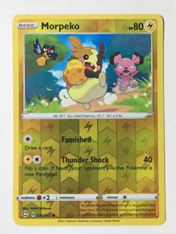 Morpeko 036/072 Reverse Holo Common Shining Fates Pokemon Pack Fresh - Image 1