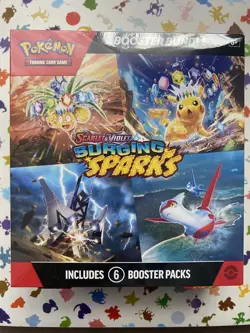 Pokemon Surging Sparks SV08 Booster Bundle TCG 6 packs New Sealed - Image 1