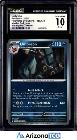 Pokemon 2025 Umbreon 059 Master Ball Texture Shift Prismatic Evolutions CGC 10 - Image 2