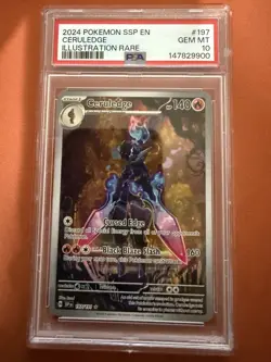 2024 Pokemon SSP EN Ceruledge Illustration Rare #197 PSA 10 GEM MT - Image 1