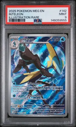 2025 POKEMON MEG EN-MEGA EVOLUTION ILLUSTRATION RARE #142 INTELEON PSA 9 - Image 1