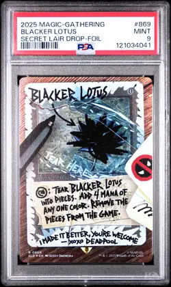 2025 MTG SECRET LAIR DROP FOIL #869 BLACKER LOTUS PSA 9 - Image 1