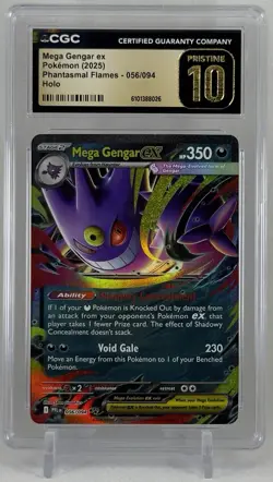 Gengar ex 2025 Pokemon TCG #056/088 Phantasm Flms Dbl Rare CGC Pristine 10 🔥 - Image 1