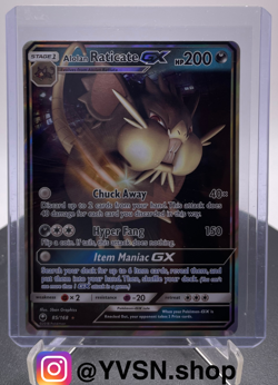 Pokemon Celestial Storm Alolan Raticate GX 85/168 NM/M - Image 1