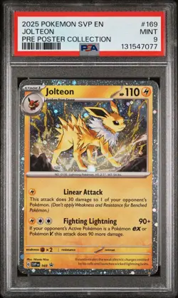 Pokemon Prismatic Evolutions Jolteon #169 Poster Collection Promo - PSA 9 - Image 1