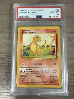 1999 POKEMON GAME #46 CHARMANDER PSA 10 - Image 1